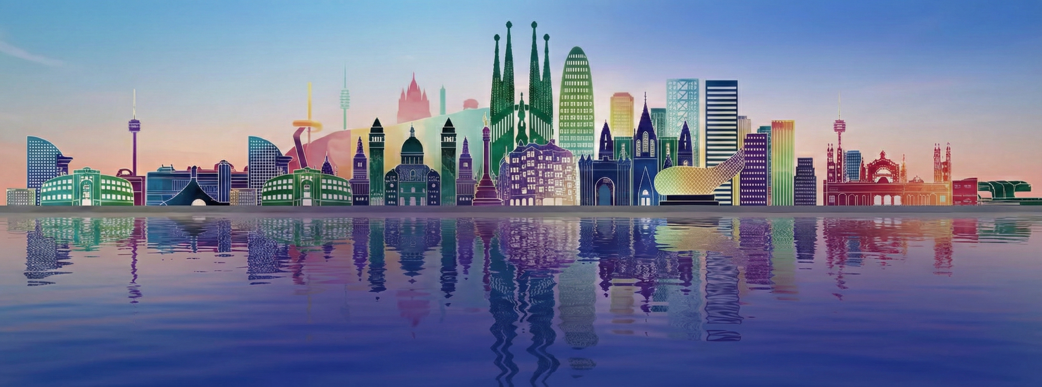 Barcelona cityscape skyline — MWC 2026